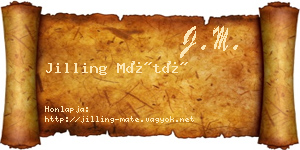 Jilling Máté névjegykártya